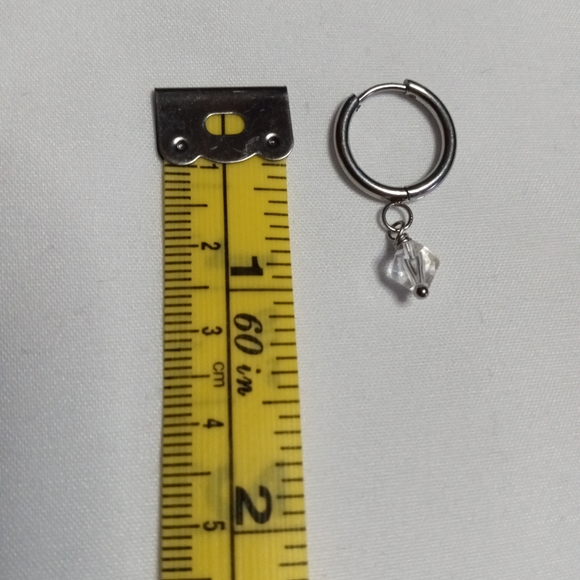 Clear Quartz Crystal Hoop Dangle Earrings Shamana Co - Picture 2 of 2